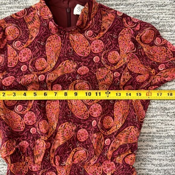 NWT Saloni Isa Ruffle Dress in Ruby Paisley Size 2 Revolve - Picture 8 of 14